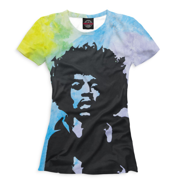 Женская футболка с изображением Jimi Hendrix цвета Белый