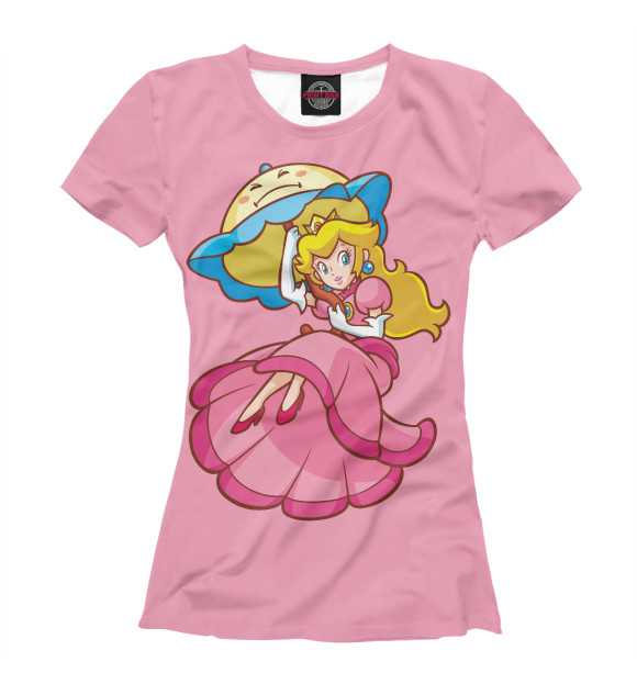 Женская футболка с изображением Princess Peach цвета Белый
