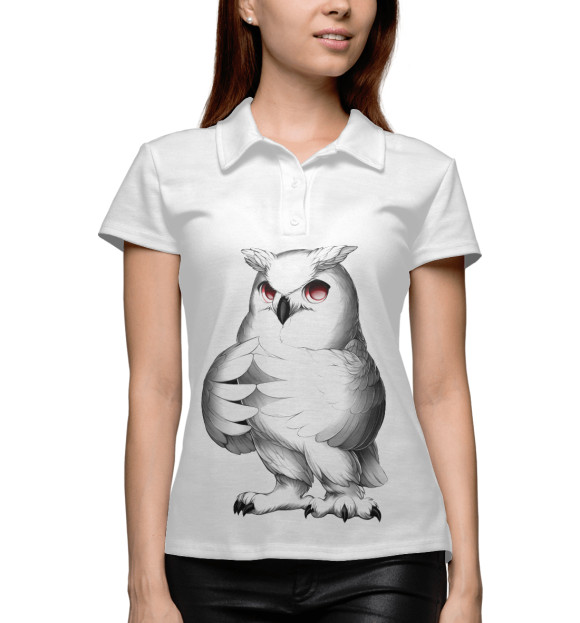 Женское поло с изображением Owl цвета Белый