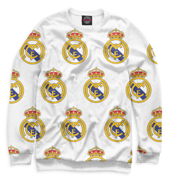 Мужской свитшот с изображением Real Madrid цвета Белый