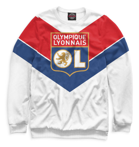 Свитшот для девочек с изображением Olympique lyonnais цвета Белый
