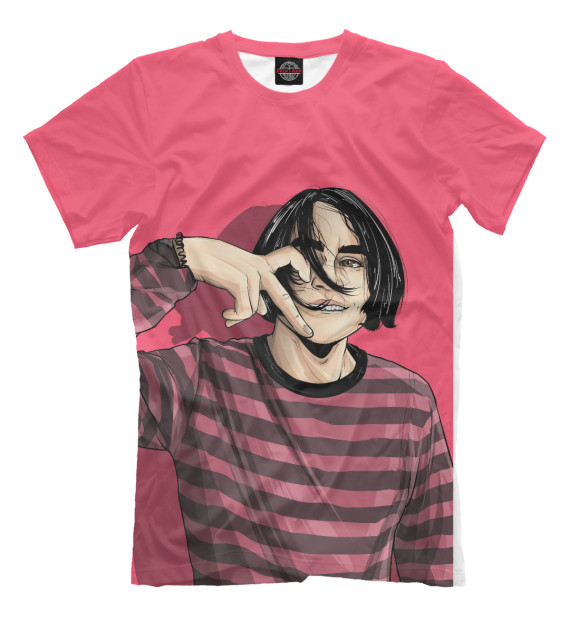 Мужская футболка с изображением Lizer цвета Темно-розовый