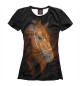 Женская футболка Гнедая лошадь