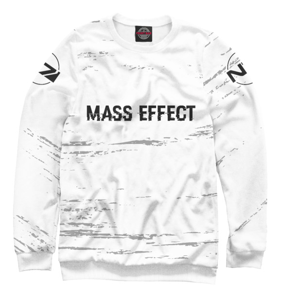 Свитшот для девочек с изображением Mass Effect Glitch Black цвета Белый