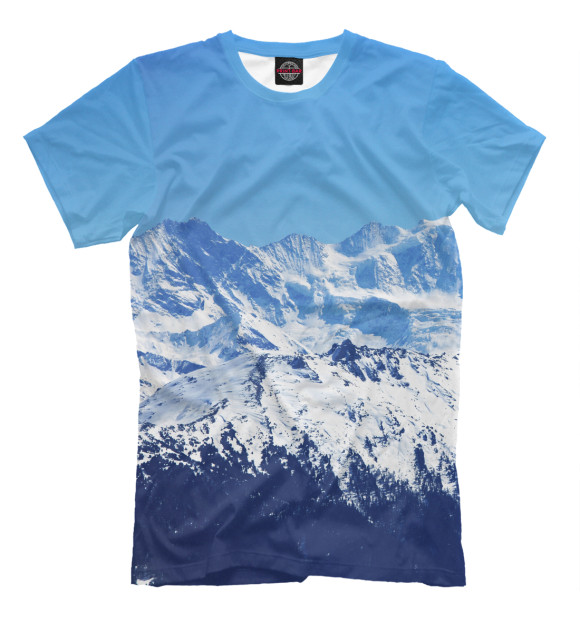 Мужская футболка с изображением Гора цвета Грязно-голубой