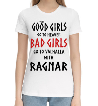 Хлопковая футболка для девочек GO TO VALHALLA WITH RAGNAR