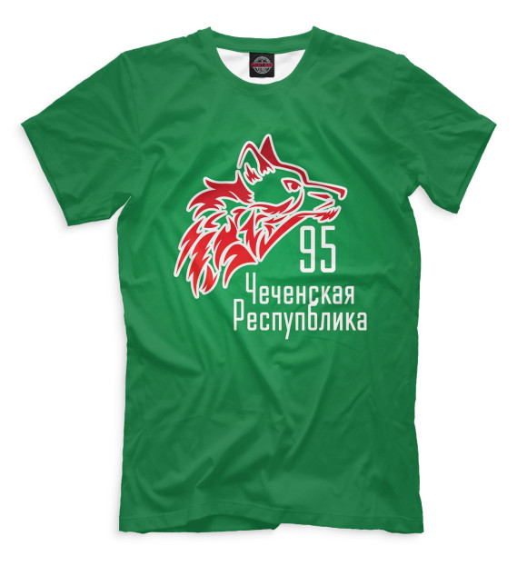 Мужская футболка с изображением Чечня цвета Зеленый
