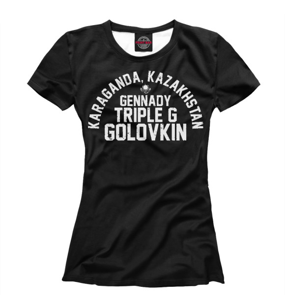 Женская футболка с изображением Golovkin цвета Белый