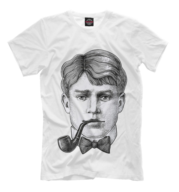 Мужская футболка с изображением Есенин цвета Молочно-белый