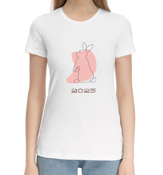 Хлопковая футболка для девочек Милый кролик 2023