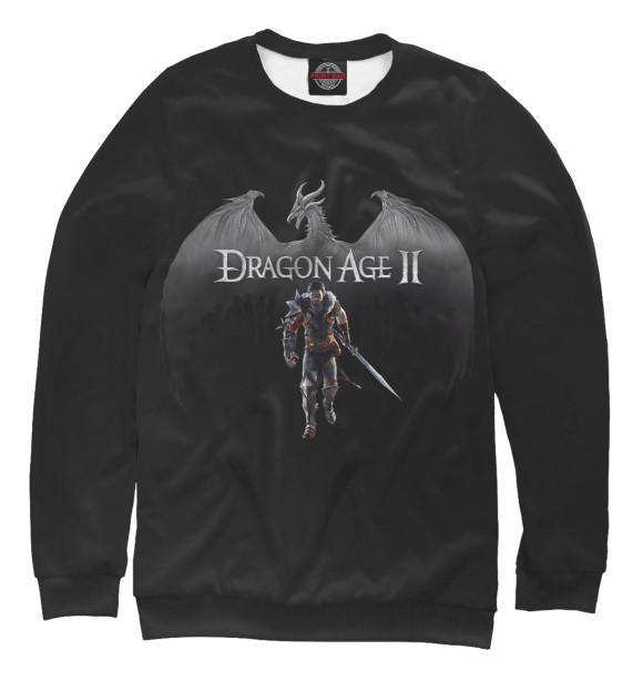Мужской свитшот с изображением Dragon Age 2 цвета Белый