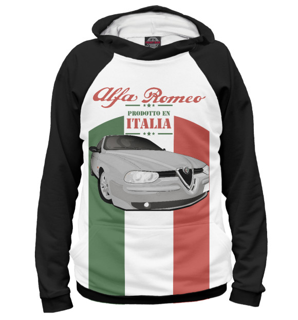 Худи для девочки с изображением Alfa Romeo цвета Белый