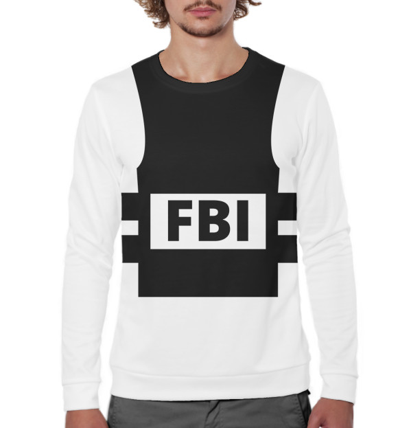 Мужской свитшот с изображением FBI цвета Белый