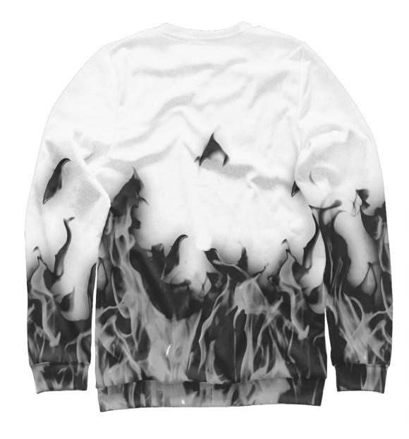 Мужской свитшот с изображением Дым & Огонь цвета Белый