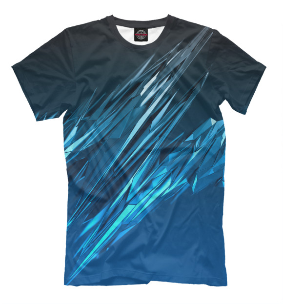Мужская футболка с изображением frozen world цвета Грязно-голубой