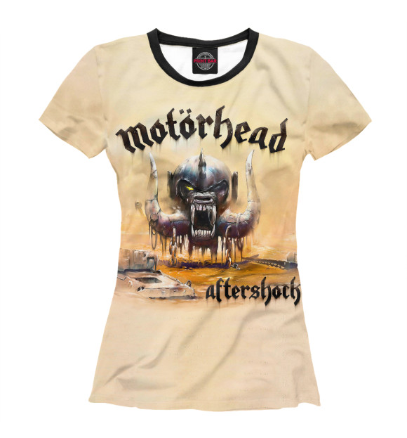 Женская футболка с изображением Motorhead Aftershock цвета Белый