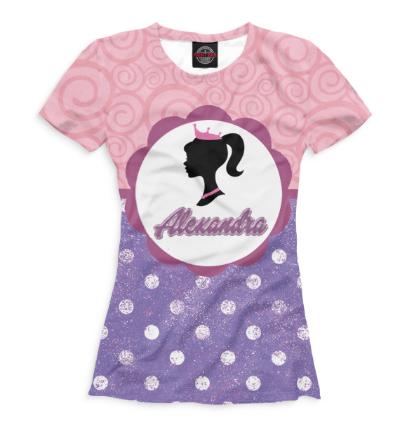 Женская футболка с изображением Александра цвета Молочно-белый