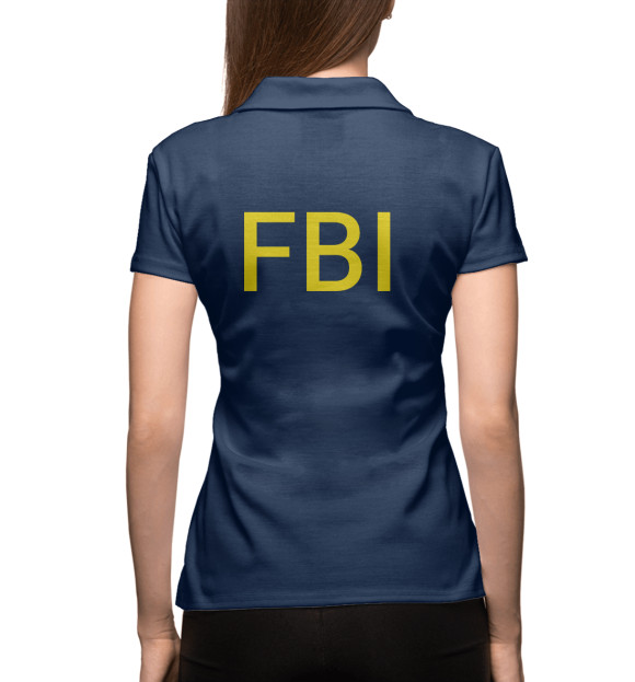 Женское поло с изображением FBI цвета Белый