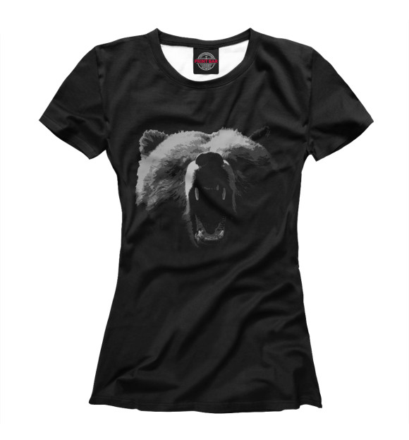 Женская футболка с изображением медведь цвета Белый