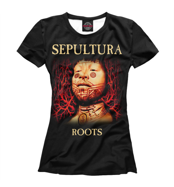Женская футболка с изображением Sepultura цвета Белый