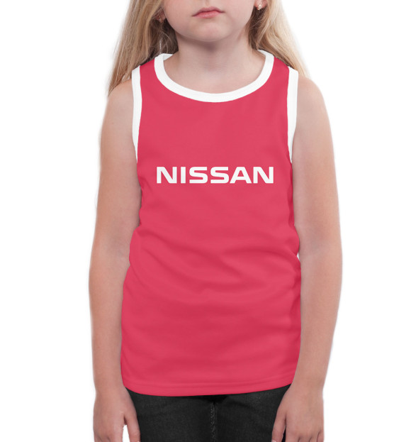 Майка для девочки с изображением Nissan цвета Белый