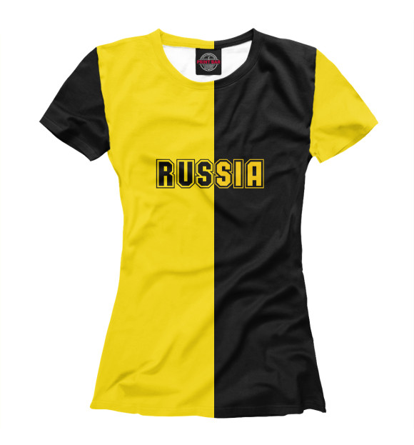 Женская футболка с изображением RUSSIA - BORUSSIA цвета Белый