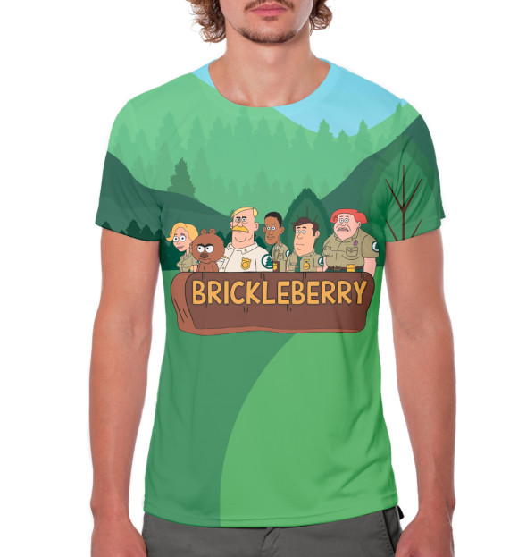 Мужская футболка с изображением Brickleberry цвета Белый