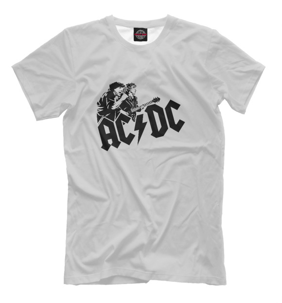 Мужская футболка с изображением AC DC цвета Бежевый