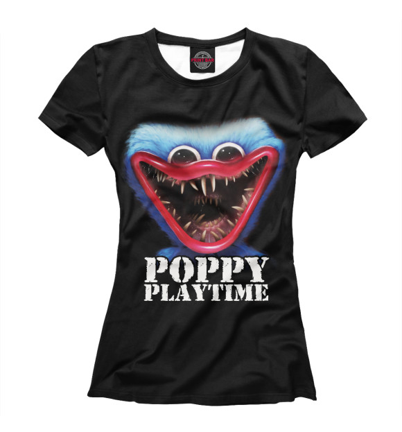 Женская футболка с изображением Poppy Playtime Хагги Вагги цвета Белый