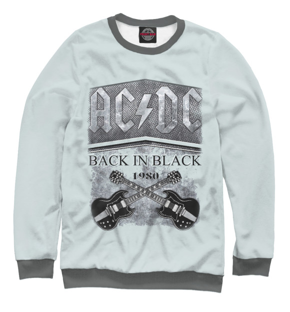 Мужской свитшот с изображением AC/DC цвета Белый