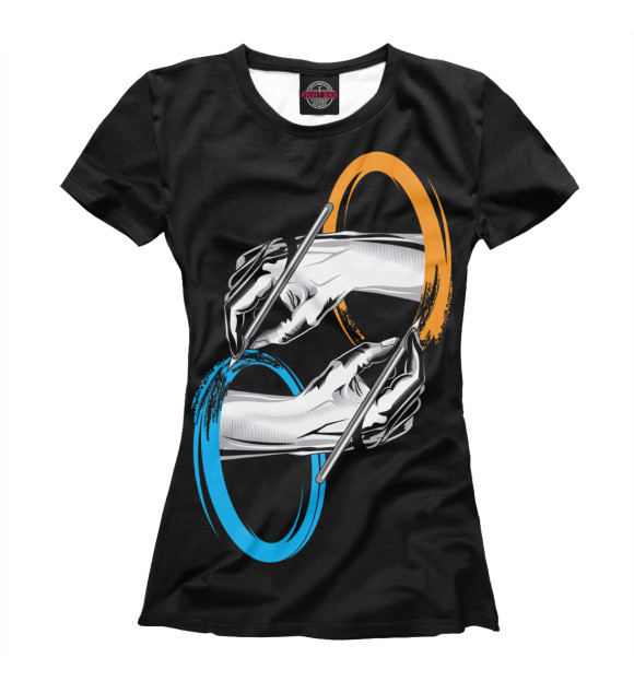 Женская футболка с изображением Portal цвета Белый