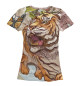 Женская футболка Тигр в садах сакуры