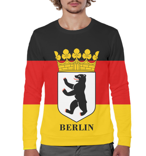 Мужской свитшот с изображением Берлин цвета Белый