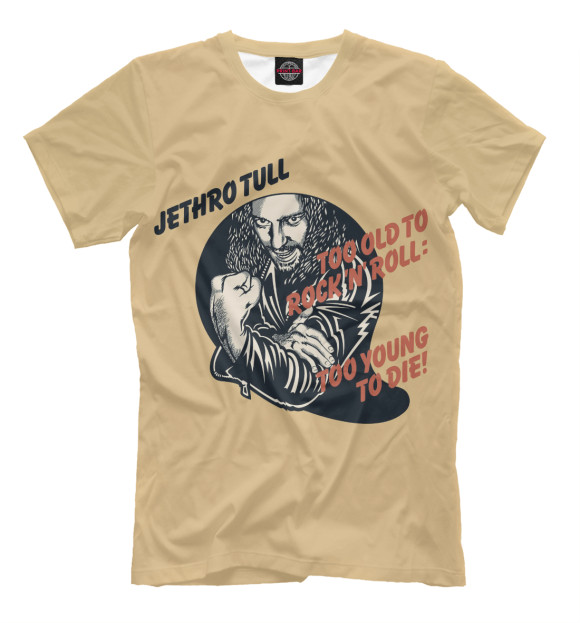 Мужская футболка с изображением Jethro Tull цвета Хаки
