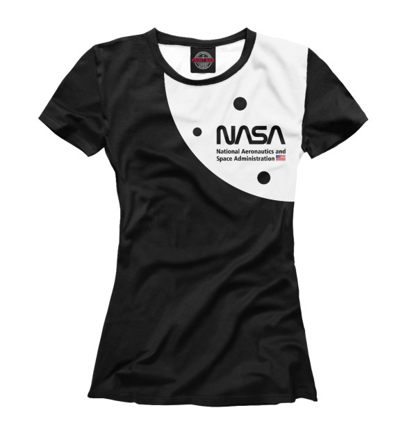 Футболка для девочек с изображением NASA цвета Белый