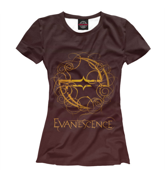 Женская футболка с изображением Evanescence цвета Белый