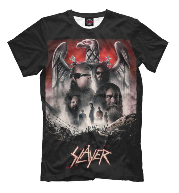 Мужская футболка с изображением Slayer цвета Белый