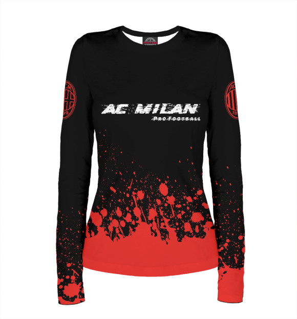 Женский лонгслив с изображением Милан | AC Milan Pro Football цвета Белый