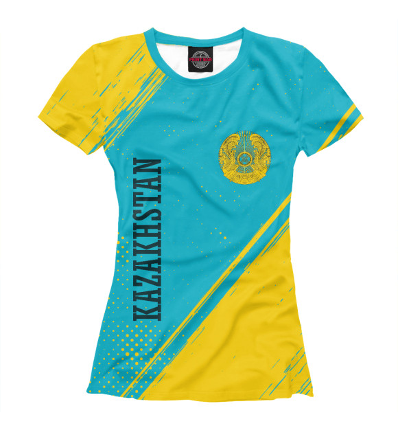 Футболка для девочек с изображением Kazakhstan / Казахстан цвета Белый