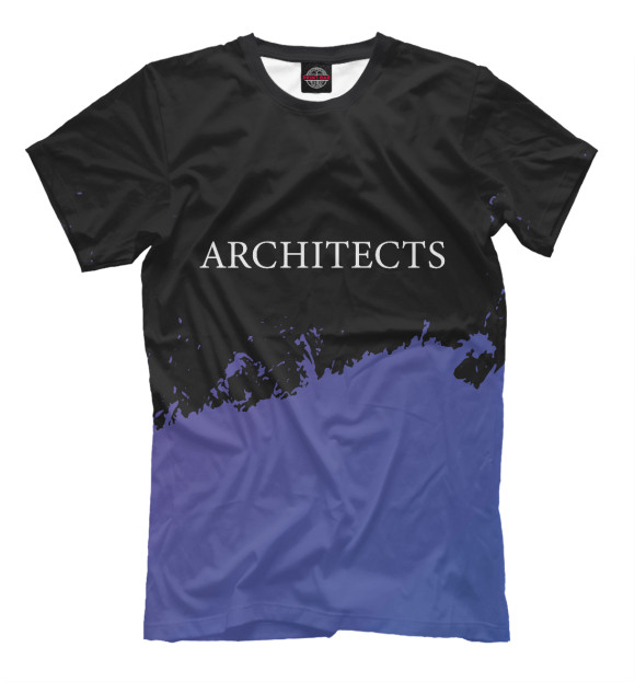 Мужская футболка с изображением Architects Purple Grunge цвета Белый