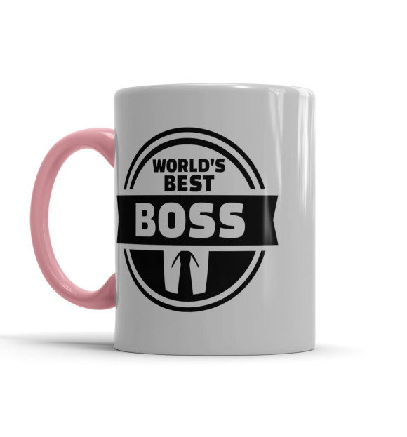 Кружка с изображением Лучший босс цвета розовый