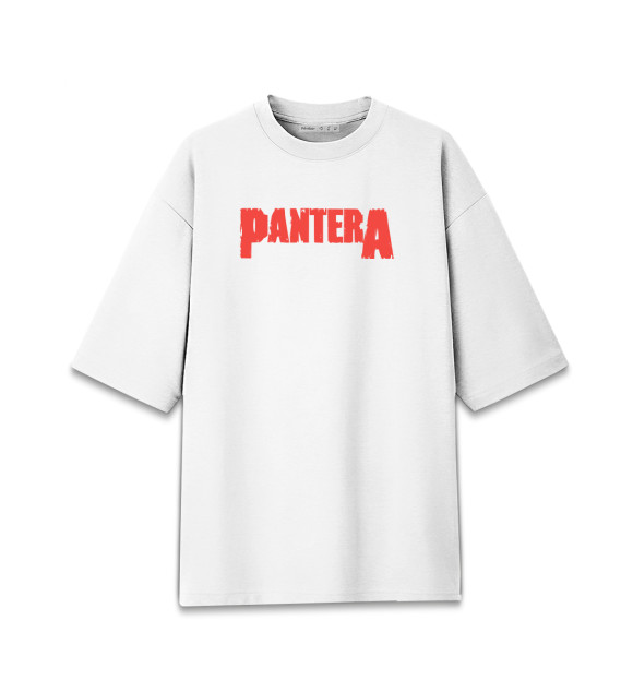 Женская футболка оверсайз с изображением Pantera цвета Белый