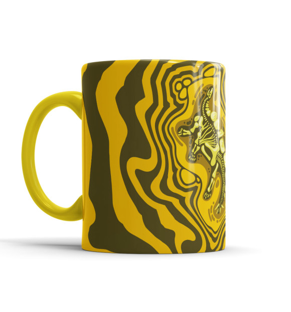 Кружка с изображением Окаменелости цвета желтый