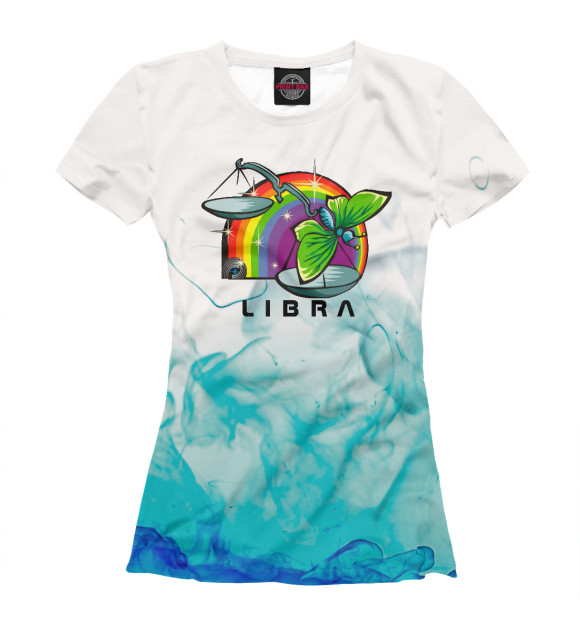 Женская футболка с изображением 1980s Rainbow with Libra цвета Белый