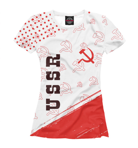 Женская футболка с изображением USSR / СССР цвета Белый