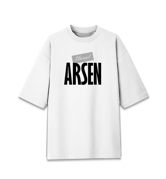 Женская футболка оверсайз с изображением Arsen цвета Белый