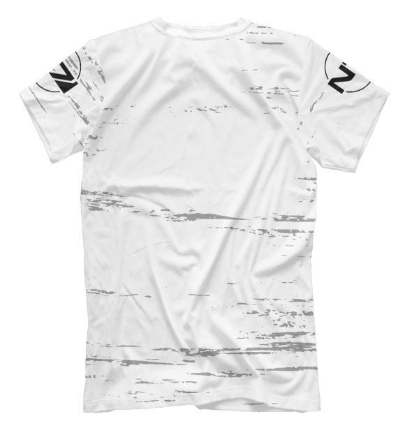 Мужская футболка с изображением Mass Effect Glitch Black цвета Белый