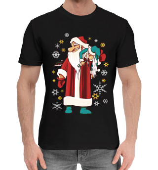 Мужская хлопковая футболка Дед мороз и снегурка