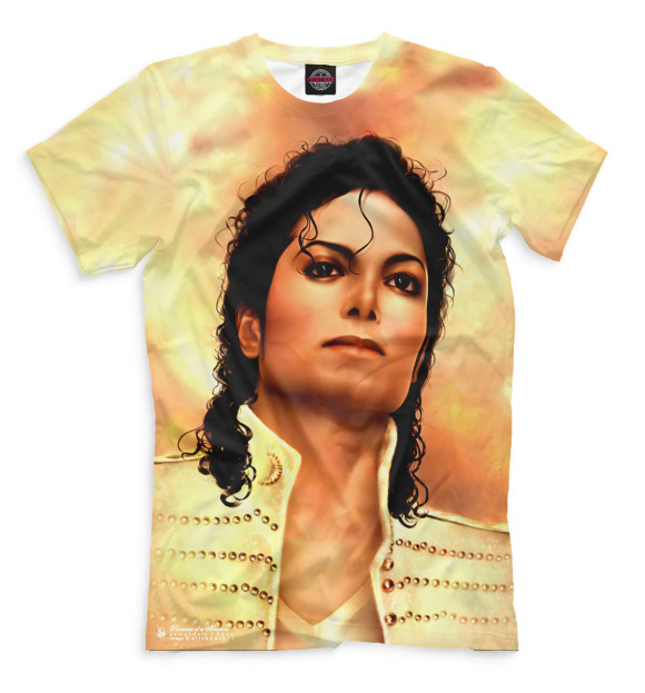 Мужская футболка с изображением Michael Jackson цвета Бежевый