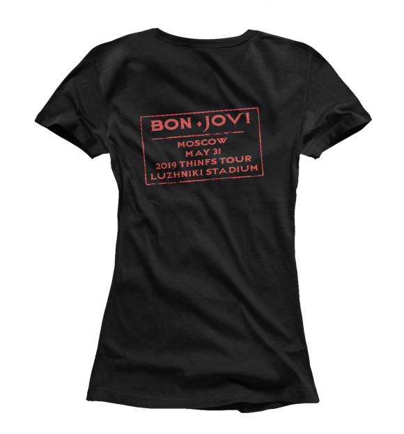 Женская футболка с изображением Концерт Бон Джови цвета Белый
